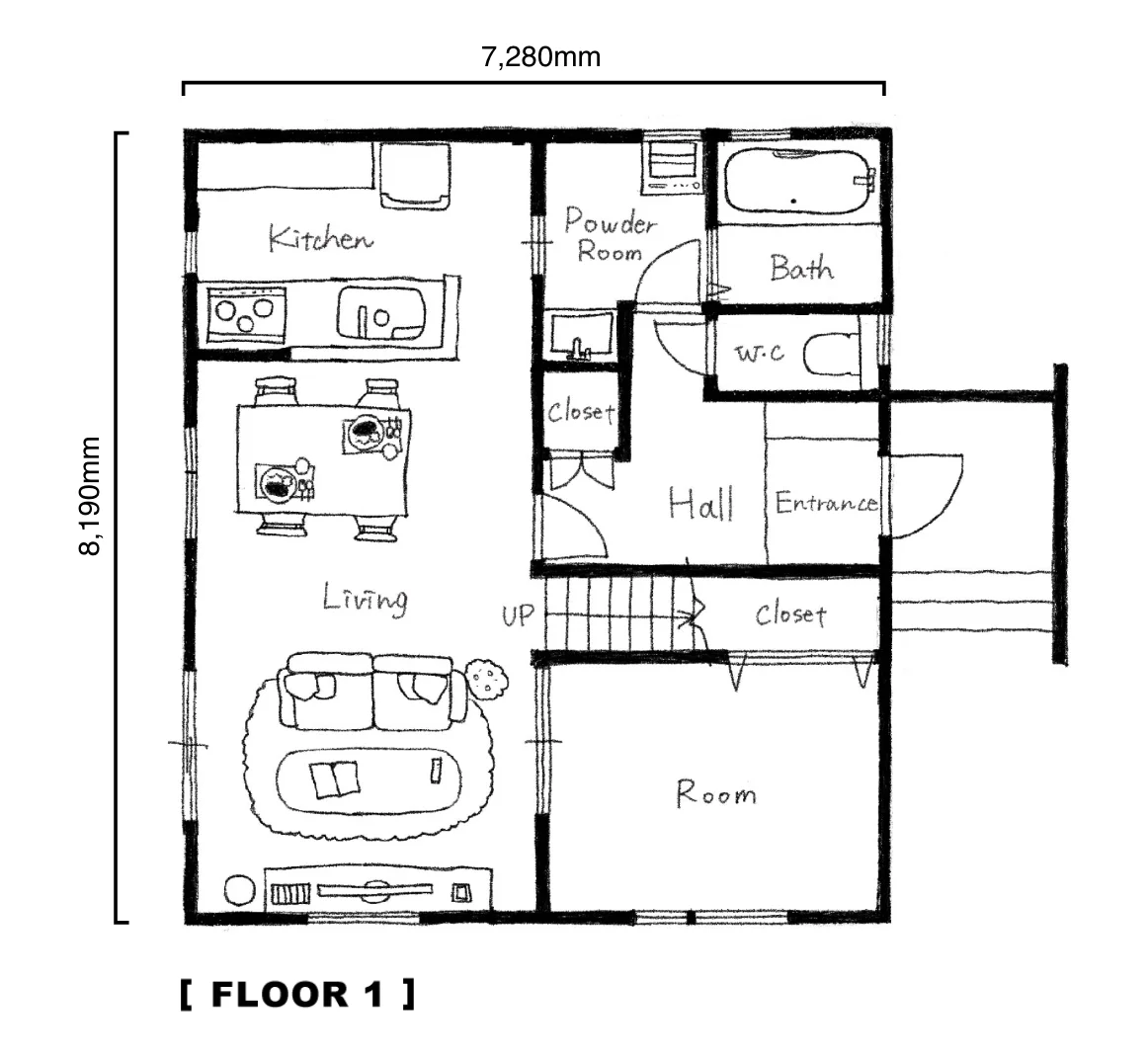 CUBE+ 1F間取り図